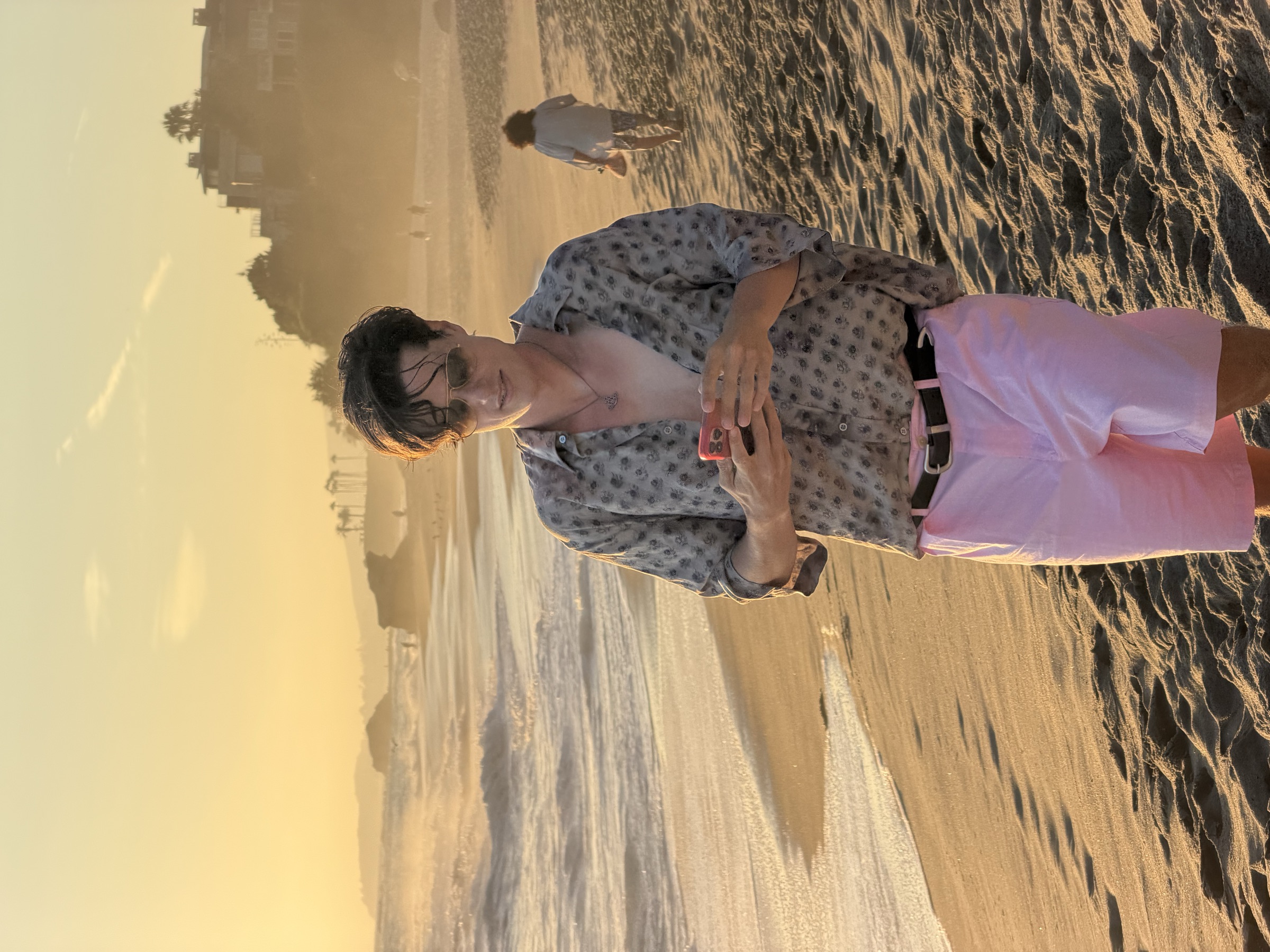 Doug on the beach at golden hour